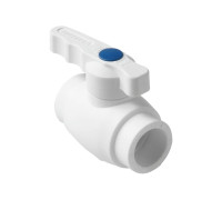 Кран шаровой полипропиленовый Pro Aqua Prime PP-R полнопроходной 20 мм белый PA40508