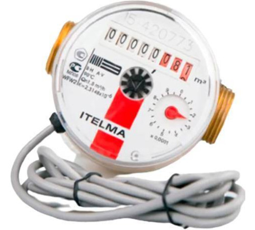 Счетчик горячей воды ITELMA Ду 15 мм L 80 мм 1.5 м³/ч WFW20.D080-0-R-L-0-IP54