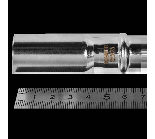 Муфта переходная ниппель-раструб ROMMER из нержавеющей стали пресс 22х15 мм RSS-0020-002215