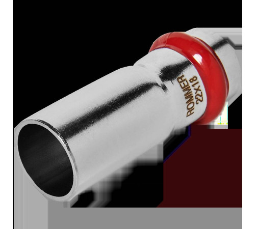 Муфта переходная ниппель-раструб ROMMER из нержавеющей стали пресс 22х18 мм RSS-0020-002218