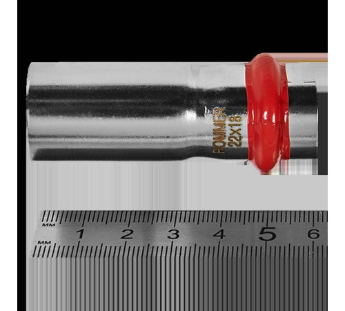 Муфта переходная ниппель-раструб ROMMER из нержавеющей стали пресс 22х18 мм RSS-0020-002218