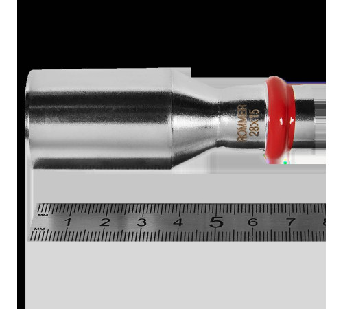 Муфта переходная ниппель-раструб ROMMER из нержавеющей стали пресс 28х15 мм RSS-0020-002815