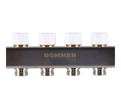 Коллекторная группа из нержавеющей стали с расходомерами ROMMER 6 выходов RMS-1200-000006