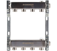 Коллектор из нержавеющей стали ROMMER для радиаторной разводки 4 выхода RMS-4401-000004