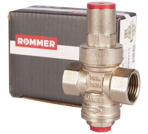 Редуктор давления ROMMER PN16 1/2 ВР/ВР с выходом под манометр RVS-0010-000015