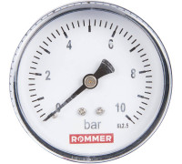 Манометр аксиальный ROMMER Ø63 мм 1/4 10 бар RIM-0009-631008