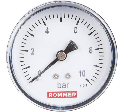 Манометр аксиальный ROMMER Ø63 мм 1/4 10 бар RIM-0009-631008