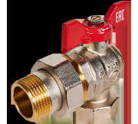 Кран шаровой угловой с американкой ROMMER 1 ВР/НР ручка-бабочка RBV-0006-2610225