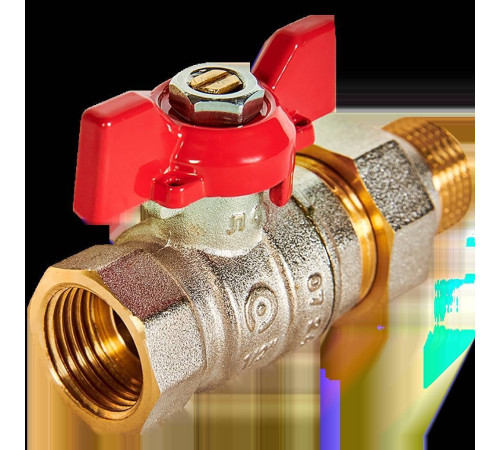 Кран шаровой с американкой ROMMER 1/2 ВР/НР ручка бабочка RBV-0005-2510215