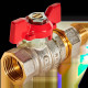 Кран шаровой с американкой ROMMER 1/2 ВР/НР ручка бабочка RBV-0005-2510215