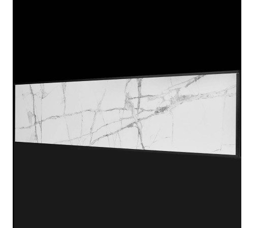 Отопительная панель STOUT WHITE STONE SCT 120х30 см белый гранит / черный корпус SCT-00WB-012030