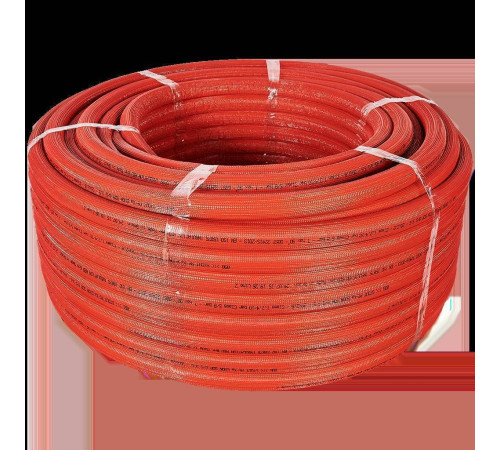 Труба из сшитого полиэтилена STOUT PEX-a 20x2.8 мм в красной теплоизоляции бухта 100 м SPI-0003-002028
