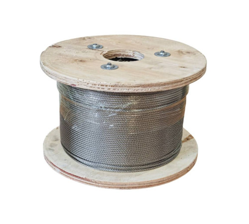 Трос из нержавеющей стали Трос-Крепеж А2 AISI 304 7х7 3 мм бухта 250 м ТК-ТСН3