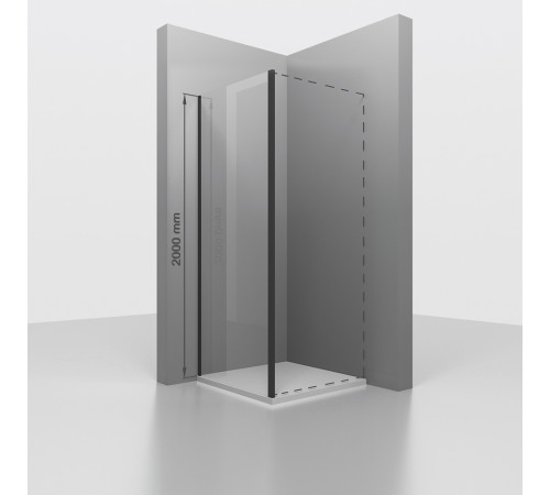 Боковая панель RGW Z-050-3B 900х2000 мм черный профиль 352205309-14