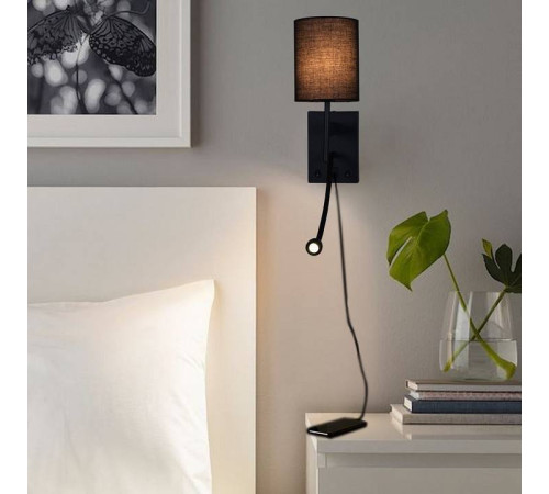 Бра с подсветкой Ambrella Light Wall 86210-9.2-001KT LED3W+E14 BK