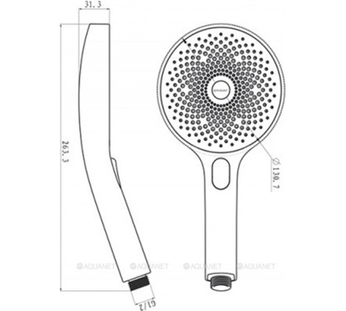 Лейка душевая Bravat 3 режима черный P70301BW-ENG