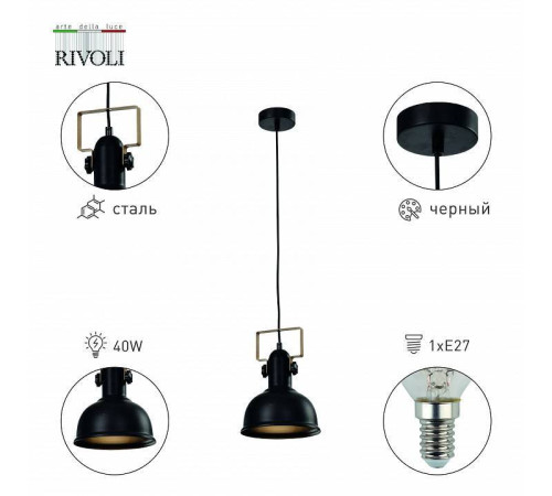 Подвесной светильник Rivoli Nathalie 1xE27 40 Вт Б0050323