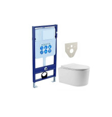 Инсталляция с унитазом AQUATEK СОФИЯ (рама INS-0000012, крепеж KKI-0000002, клавиша KDI-0000012, унитаз AQ1801T-00) SET AQUATEK СОФИЯ-012