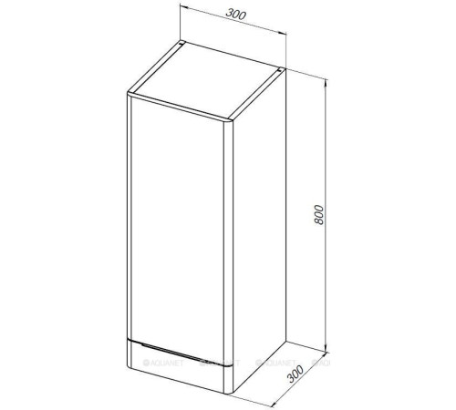Шкаф-пенал малый Aquanet Ирис new 30 белый глянец 00310155