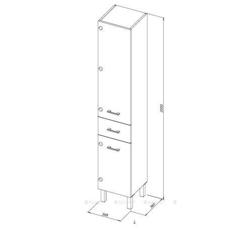 Пенал напольный Aquanet Верона 35 черный матовый 00272431
