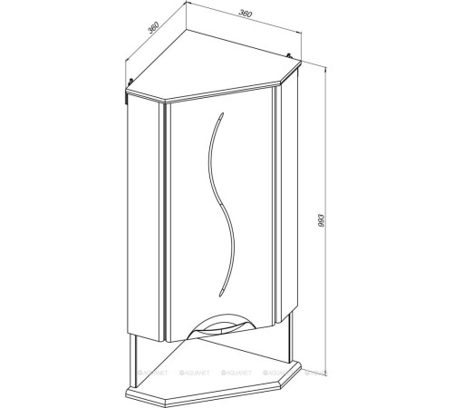 Шкаф подвесной угловой Aquanet Глория 35 L левый 00184714
