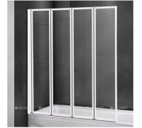 Шторка для ванны Cezares Relax 90x140 см стекло прозрачное профиль белый RELAX-V-4-90/140-C-Bi