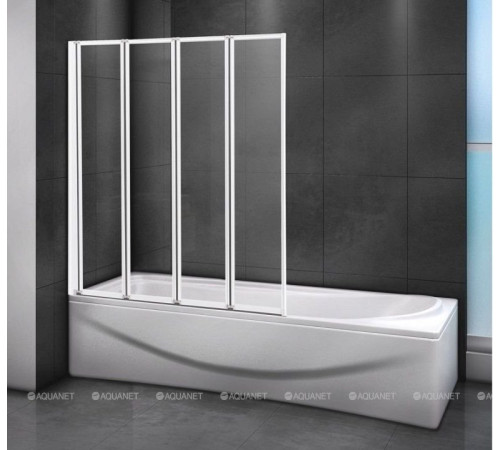 Шторка для ванны Cezares Relax 90x140 см стекло прозрачное профиль белый RELAX-V-4-90/140-C-Bi