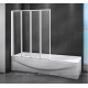 Шторка для ванны Cezares Relax 90x140 см стекло прозрачное профиль белый RELAX-V-4-90/140-C-Bi