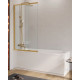 Шторка для ванны Cezares SLIDER 900х1500 мм брашированное золото стекло прозрачное SLIDER-VF-11-90/150-C-BORO