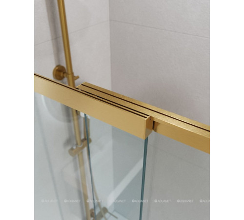 Шторка для ванны Cezares SLIDER 900х1500 мм брашированное золото стекло прозрачное SLIDER-VF-11-90/150-C-BORO