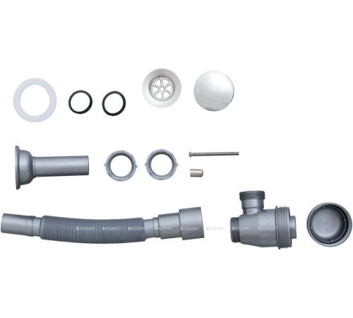 Сифон для раковины Aquanet с выпуском 40/50 мм серый накладка хром 00312687