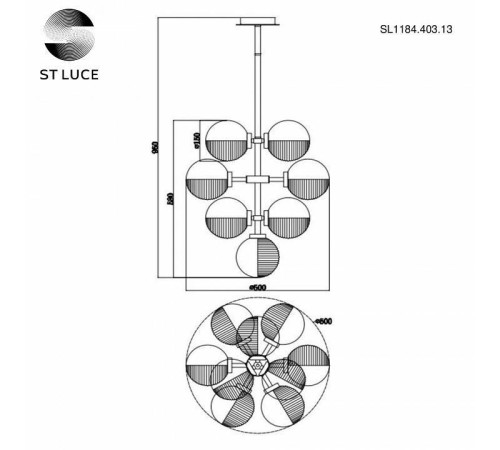 Люстра на штанге ST-Luce Todo SL1184.403.13
