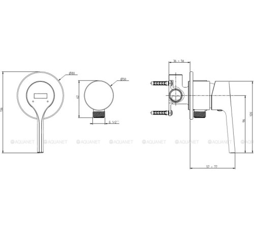 Смеситель встраиваемый Jacob Delafon Elate на 1 выход хром E25754-CP