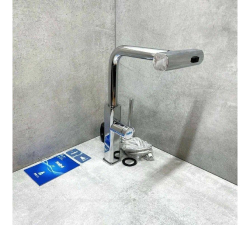 Смеситель для кухни Haiba HB73824 с выдвижным изливом нержавеющая сталь хром HB73824