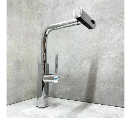 Смеситель для кухни Haiba HB73824 с выдвижным изливом нержавеющая сталь хром HB73824