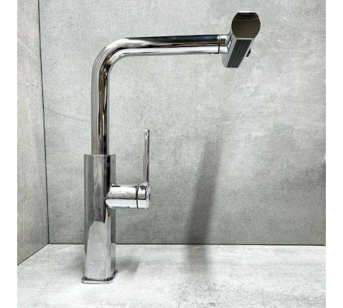 Смеситель для кухни Haiba HB73824 с выдвижным изливом нержавеющая сталь хром HB73824