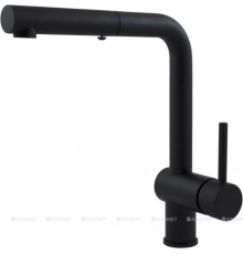 Смеситель для кухни Paffoni Light с поворотным изливом и выдвижным душем черный матовый LIG285NO-MET