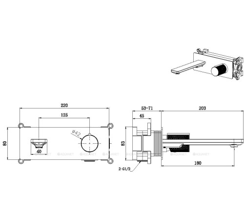 Смеситель для умывальника встраиваемый Allen Brau Liberty с изливом черный матовый 5.33004-31