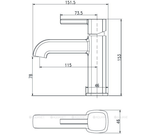 Смеситель для раковины (умывальника) Aquanet Minima хром AF130-10C