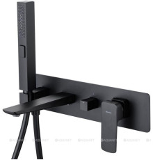 Смеситель для ванны Allen Brau INFINITY встраиваемый излив 195 мм черный матовый 5.21007-31