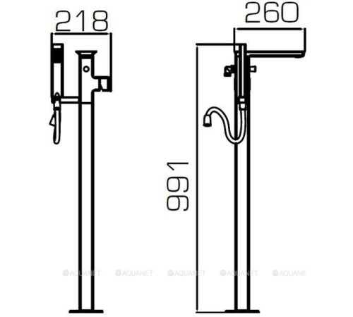 Смеситель для ванны напольный Bravat Phillis хром F656101C-B3-ENG