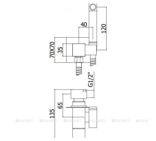Гигиенический душ со смесителем Paffoni TWEET SQUARE MIX хром ZDUP112CR