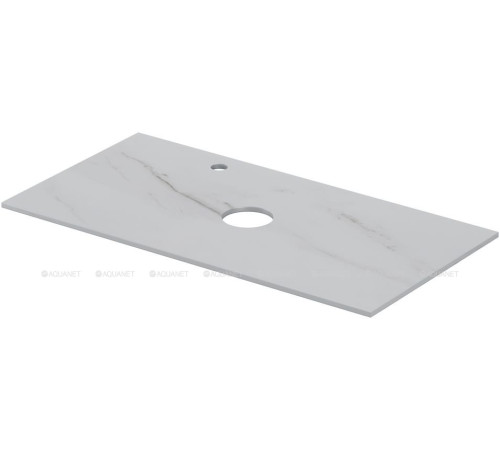 Столешница Aquanet Flat 90 с отверстием слева мрамор 00345784