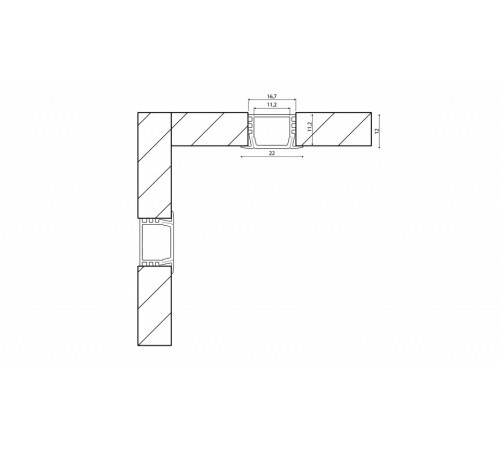Профиль алюминиевый встраиваемый SWG RC-2212