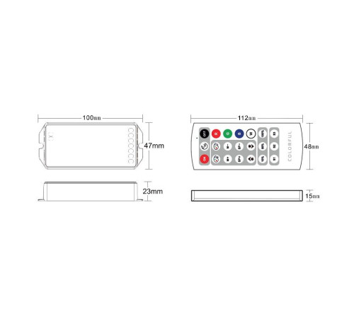 Контроллер-регулятор цвета RGBW с пультом ДУ SWG 2,4G SW-CW-2.4G-16A