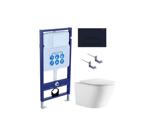 Комплект инсталляция с унитазом Aquatek Либерти 4 в 1 (INS-0000012, KKI-0000002, KDI-0000017, AQ1999T-00) ЛИБЕРТИ-017 4в1