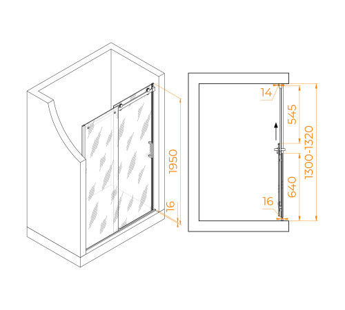 Душевая дверь RGW Tornado TO-14 1300 мм хром 02071413-11