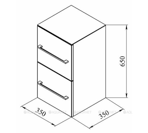 Шкаф нижний De Aqua Тока 2 D 2 ящика белый 167450