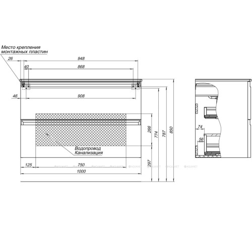 Тумба Allen Brau ECLIPSE 2.0 101 антрацит матовый 1.E1003.AM