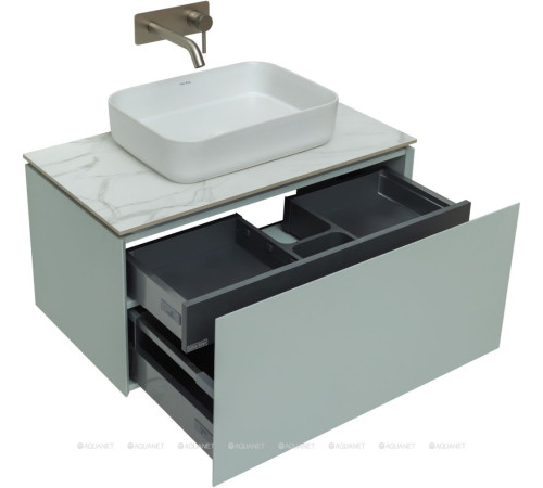 Тумба под раковину Allen Brau INFINITY 85 см 1+1 белый папирус матовый 1.21002.PWM